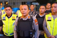 Kapolres Bitung didampingi Wakapolres bersama PJU di sela-sela Patroli Cipta Kondisi, Sabtu (12/4/2025).