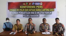 Konferensi pers hasil identifikasi tiga jenazah korban kekejaman KKB di wilayah Kabupaten Yahukimo, Papua Pegunungan.
