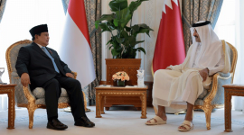 Presiden RI Prabowo Subianto dengan Raja Yordania, Abdullah II bin Al-Hussein.