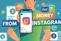 Ilustrasi cara mendapatkan uang dari Instagram. (Foto dibuat dengan AI)