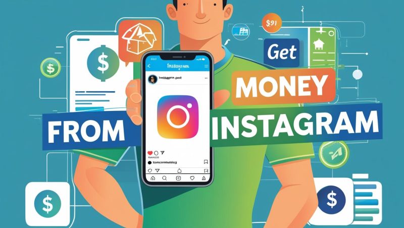 Ilustrasi cara mendapatkan uang dari Instagram. (Foto dibuat dengan AI)