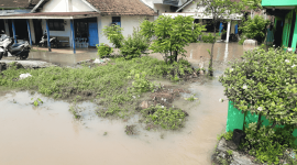 Banjir di Dusun Sawahan, Desa Sambirejo, Kecamatan Jogoroto, Kabupaten Jombang. (Foto: Apriani Alva)