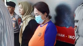 FP (47) pelaku pembunuhan suami siri di kontrakan Johowinong, Mojowarno, Jombang. (Foto Apriani Alva)