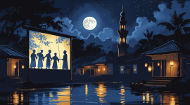 Ilustrasi malam 1 Suro yang sakral. (Foto dibuat dengan AI)