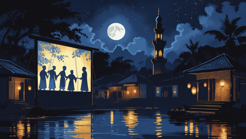 Ilustrasi malam 1 Suro yang sakral. (Foto dibuat dengan AI)