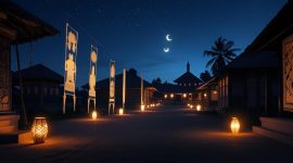 Ilustrasi perbedaan malam 1 Suro dan 1 Muharram (Foto dibuat dengan AI)