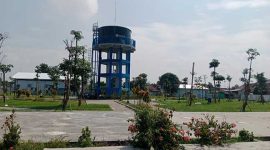 Ruang Terbuka Hijau (RTH) Sambongduran, Desa Jombang, Kecamatan Jombang, Kabupaten Jombang. Dibangun dari program revitalisasi kawasan kumuh yang digulirkan melalui DAK PPKT tahun 2023. 