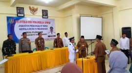 Ahmad Rizki Perdana Putra resmi dilantik sebagai Kepala Dusu Mojodadi Desa Plemahan Kecamatan Sumbito Kabupaten Jombang. (Foto Apriani Alva)