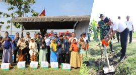 Sekretaris Daerah Kabupaten Jombang, Agus Purnomo, membuka acara TMMD KE-125 di Lapangan Desa Manunggal, Kecamatan Ngusikan.