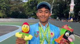 Cahya Ausaf Abi Sarwan atlet Sepatu Roda Jombang peraih medali emas nomor Freesyle Speed Slalom Putra dan meraih medali perak nomor Freestyle Slide Putra di Porprov Jatim IX 2025 di Malang. (Foto: dok Perserosi Jombang)