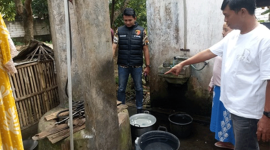 Sumur di belakang rumah pemuda di Dusun Wonoayu, Desa Dukuhmojo, Kecamatan Mojoagung, Kabupaten Jombang, yang sempat jadi lokasi menceburkan diri.