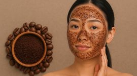 Ilustrasi bubuk kopi bisa memutihkan wajah. (Foto dibuat dengan AI)