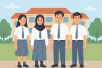 Ilustrasi Seragam SMA - SMK di Jombang, Jawa Timur.