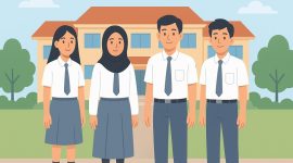 Ilustrasi Seragam SMA - SMK di Jombang, Jawa Timur.