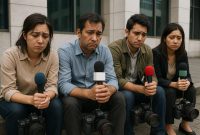 Ilustrasi jurnalis. (Foto dibuat dengan AI)