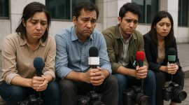 Ilustrasi jurnalis. (Foto dibuat dengan AI)