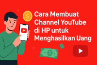 Ilustrasi panduan lengkap cara membuat channel YouTube di HP untuk menghasilkan uang. (Foto dibuat dengan AI)
