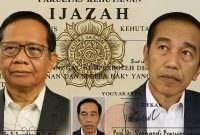 Ilustrasi isu Ijazah Jokowi jadi sorotan Mahfud MD. (Foto dibuat dengan AI)