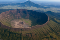 Kaldera Ijen Purba, cekungan vulkanik raksasa. (Foto: dok. Viral Update - disempurnakan dengan AI)