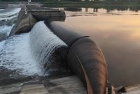 Bendung Karet Menturus di Kecamatan Kudu, Jombang.