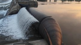 Bendung Karet Menturus di Kecamatan Kudu, Jombang.