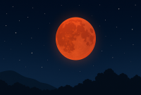 Ilustarsi fenomena Gerhana Bulan Total (Blood Moon) 7 September 2025. (Foto dibuat dengan AI)