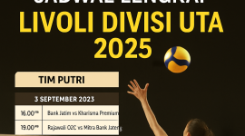 Jadwal lengkap Livoli Divisi Utama 2025 tim putra dan putri.