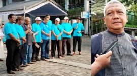 Direktur RSUD Jombang, dr Puji Umbaran saat sambutan sebelum penyembelihan hewan kurban dimulai.