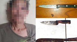 Pelaku dan barang bukti saat diamankan polisi.