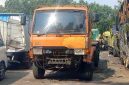 Truk Mitsubishi Fuso yang diduga terlibat tabrak lari maut di simpang empat Jalan Mastrip, Peterongan, Jombang, diamankan di Satlantas Polres Jombang usai dibawa dari Bandung Barat.