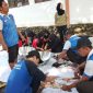 Suasana penyembelihan hewan kurban Dinsos Jombang bersama Tagana Jombang. 